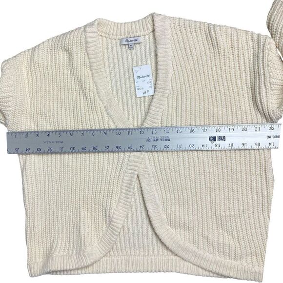 Madewell Sweater XS Cream Cardigan Chunky Shirttail Academia Knit Cottagecore - Picture 5 of 11